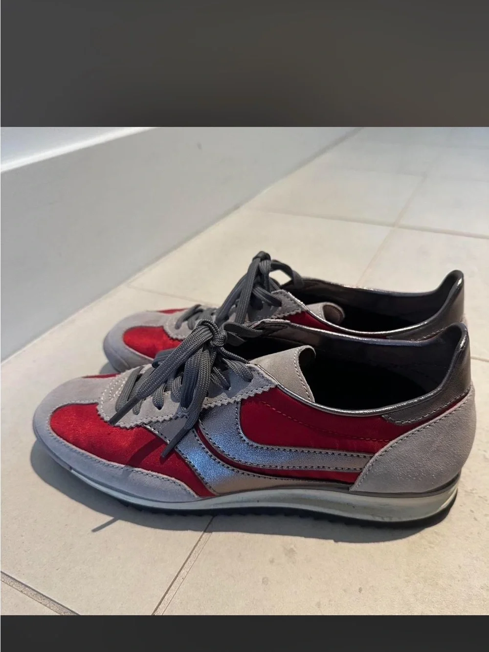 Jeffrey Campbell Gray and Red Women's Sneakers